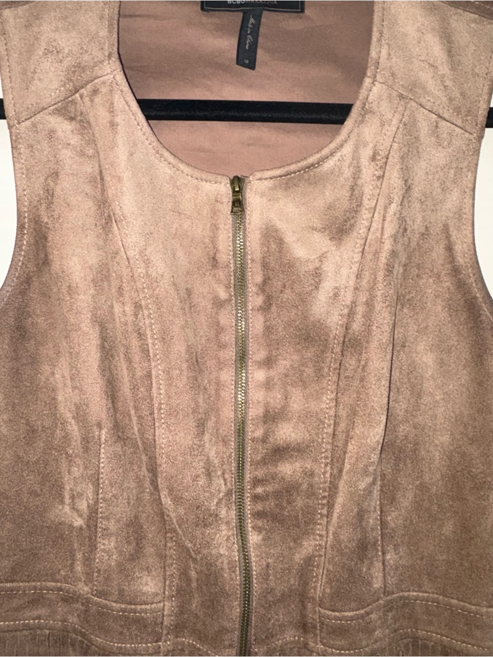 BCBGMaxAzria Taupe Fringe Suede Mini Dress - Picture 4 of 9